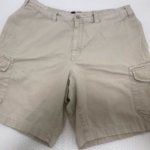 Eddie Bauer Cargo Shorts Mens 30 Rust Orange Khaki Casual Flat 11" Mint! meas 32